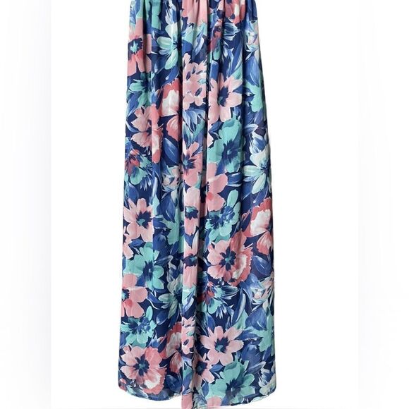 Lily Rose Maxi Dress w/Knit Top & Lined Floral Chiffon Skirt (Size: XS) - Picture 4 of 11